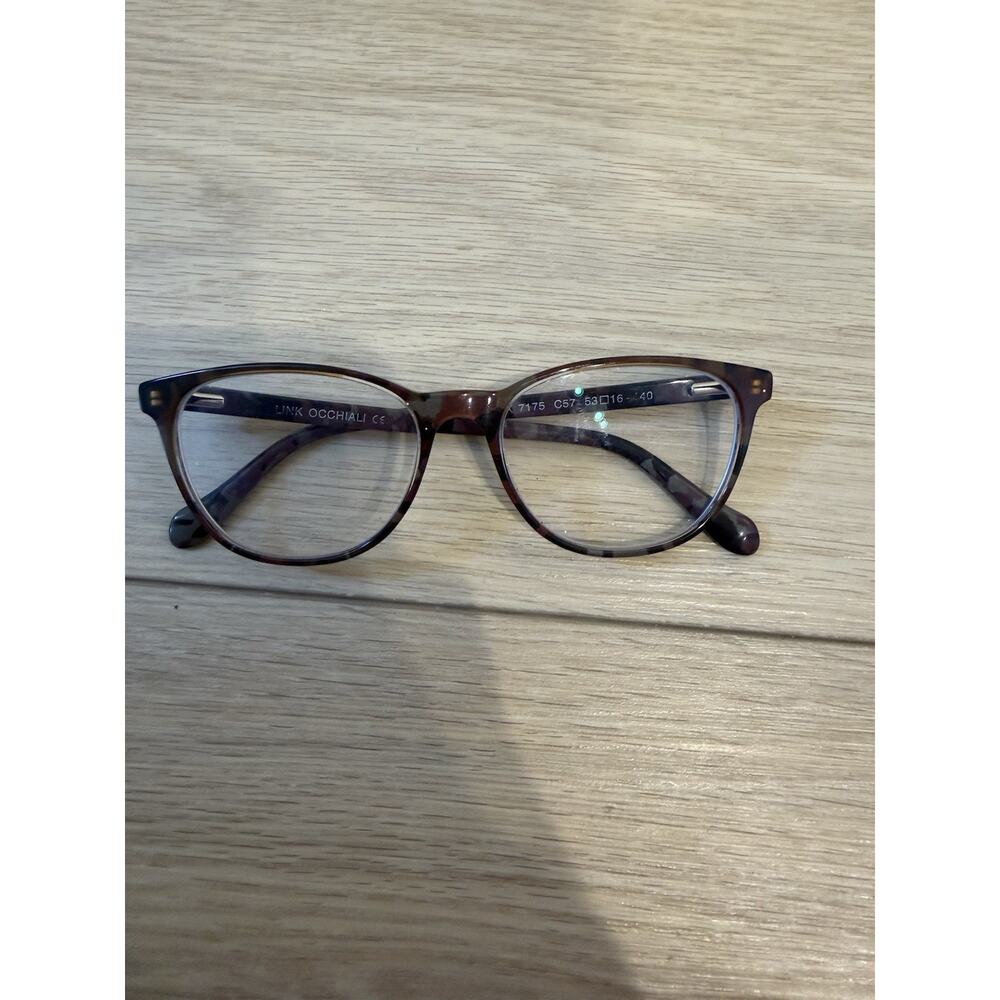 Link OCChiali Eyeglasses Frame 7175-C57 Women's Brown Plastic Full Rim 53-16-140